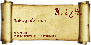 Makay Áron névjegykártya