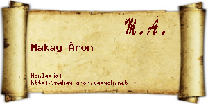 Makay Áron névjegykártya